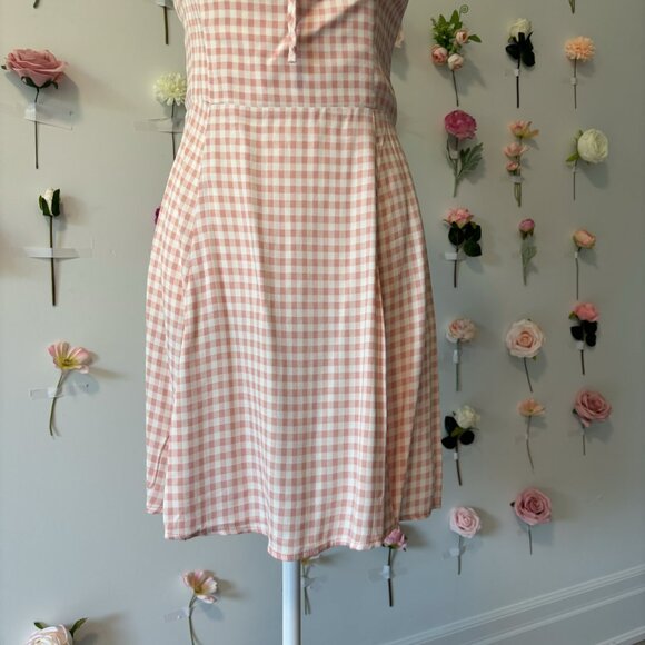 Reformation Pink & White Gingham Mini Dress - Picture 3 of 10